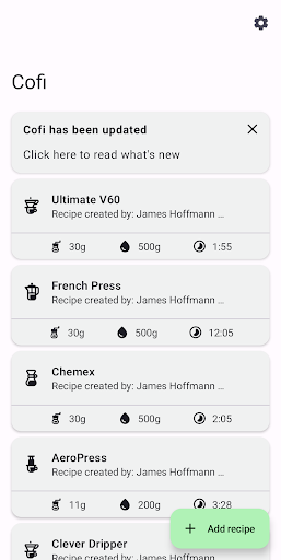 Android application Cofi - Brew Timer screenshort