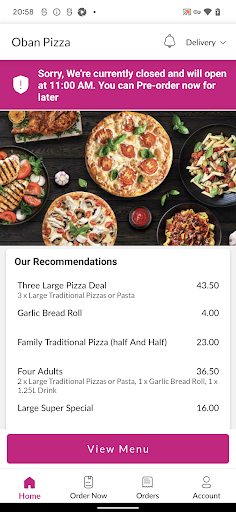 Oban Pizza Screen 2