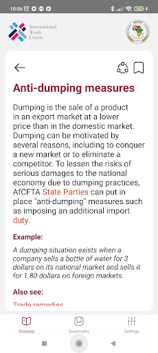 Android application AfCFTA: A Glossary screenshort