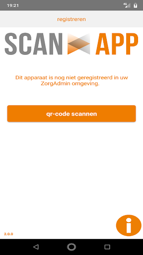 Android application ZorgAdmin Scan App screenshort