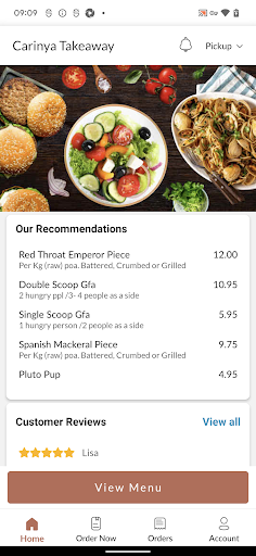 Carinya Takeaway Screen 2
