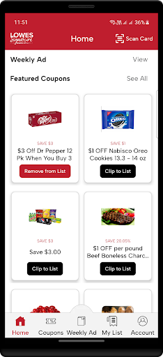 Android application Lowe’s Signature Market screenshort