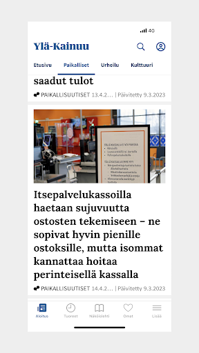 Android application Ylä-Kainuu screenshort