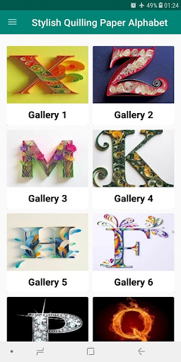 Android application Quilling Paper Alphabet Design screenshort