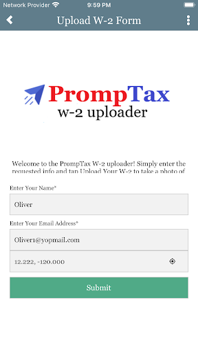 Android application PrompTax screenshort