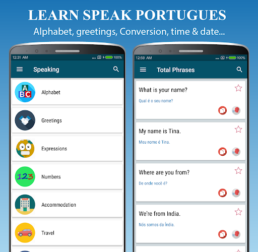 Learn Speak Portuguese Screen 2