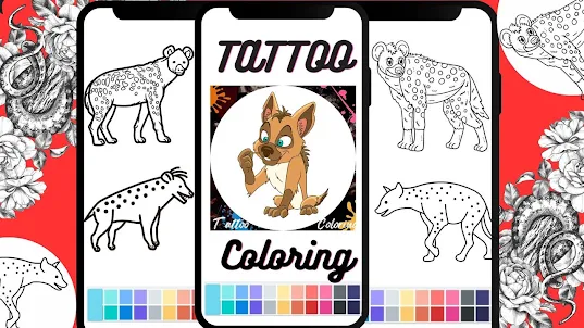 Tattoo Hyena Coloring Book