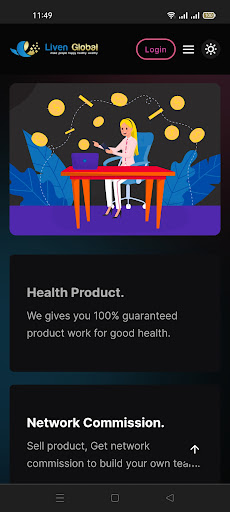 Android application Liven Global screenshort