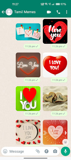 Android application I Love You Stickers screenshort