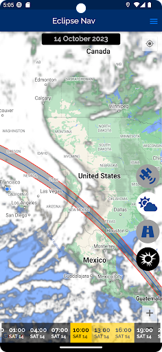 Solar Eclipse Navigation Screen 2