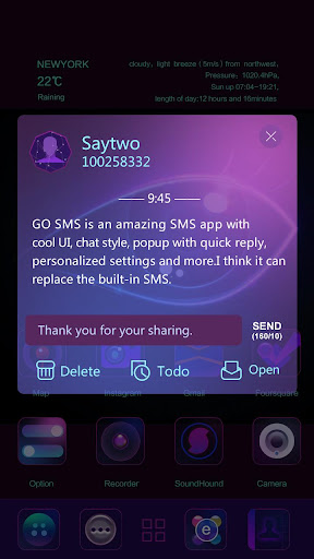GO SMS PRO PURPLE CHARM THEME Screen 3