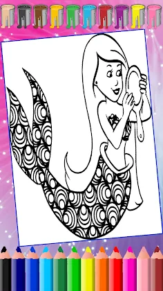 Mermaid Coloring:Mermaid Games - Screenshot 3
