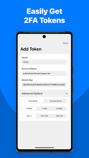 Screenshot of Authenticator App