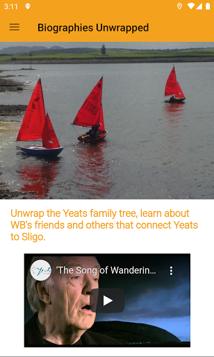 Android application Yeats Unwrapped in Sligo screenshort