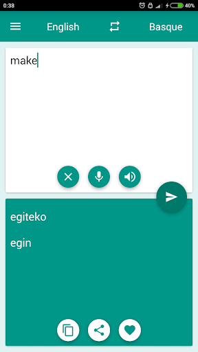 Basque-English Translator Screen 3