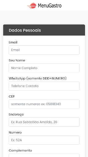 Android application Pizzaria Pinheiro screenshort