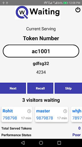Android application QWaiting Staff screenshort