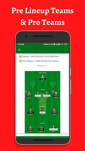 Fantasy 11 Pro Team Screen 2