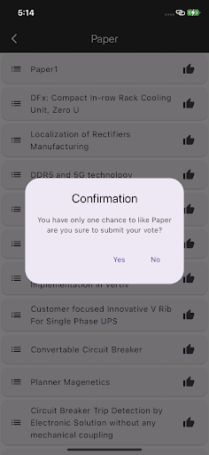 Android application Vertiv Tech Fair screenshort