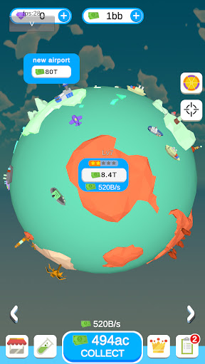 Android application Idle Plane World 3D screenshort