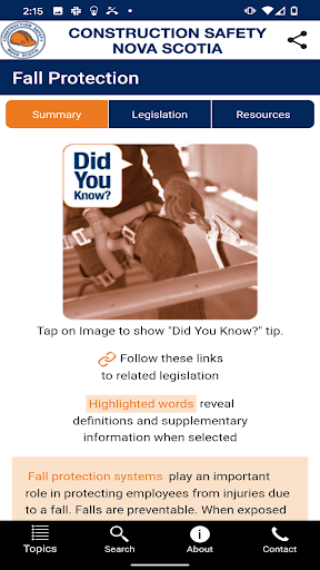 CSNS Guide to OHS Legislation Screen 3