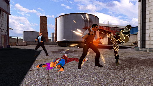 Captura de Pantalla 1 Black superhero Fighting game  android