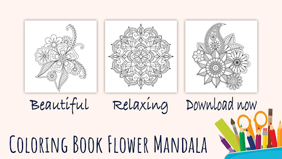 Flowers Mandala coloring book apktram screenshots 23