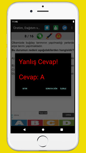 Android application 6. Sınıf Tüm Dersler Test Çöz screenshort