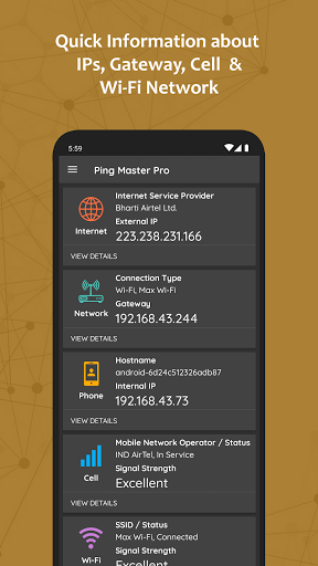 Android application Ping Master: Network Tools PRO screenshort