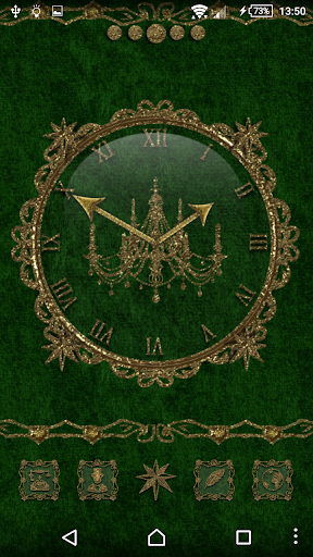 Green Gold Chandelier Clock Wi Screen 2