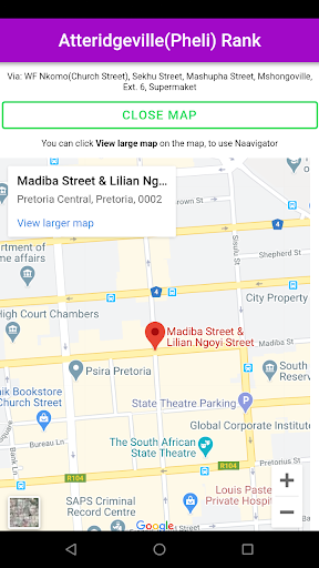 Find Taxi Rank(Pretoria CBD) Screen 2