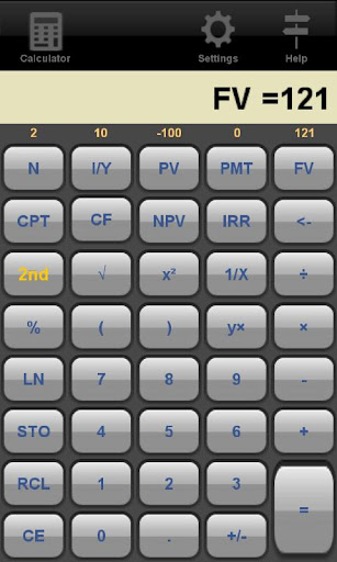 Android application Financial Calculator Trial screenshort