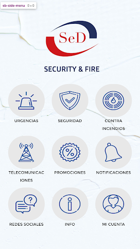 Android application SED SEGURIDAD screenshort