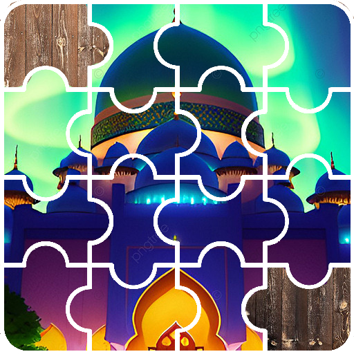 Islamic mosque puzzle logo