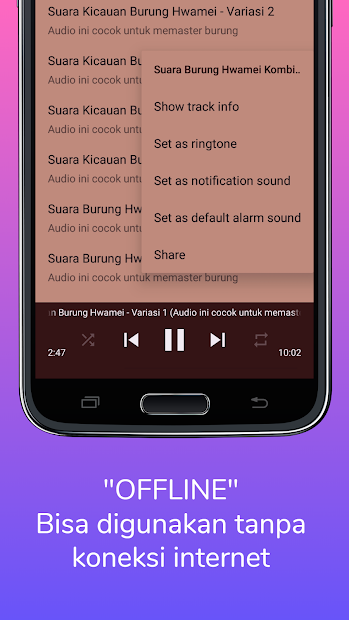 Screenshot 4 Masteran Burung Hwamei / Wambi Offline android