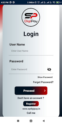 Android application SpDigiPay screenshort