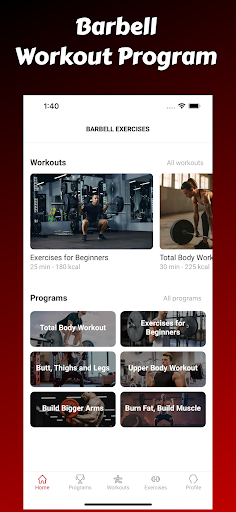 Android application Barbell Workout Plan screenshort