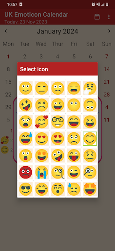 UK Emoticon Calendar Screen 3