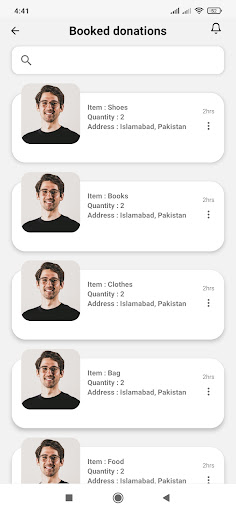 Android application No Poverty - Sharing App screenshort