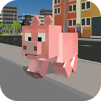 Свинья в Блочном Городе 3D
