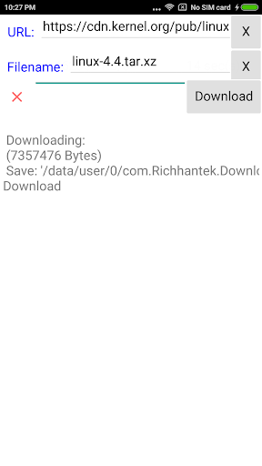 Android application SimpleDownloader screenshort