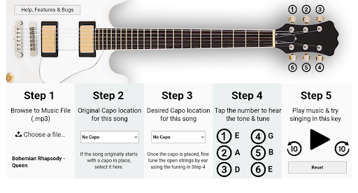 Guitar Vocal Key Finder - Lite Screen 2