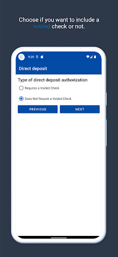 Direct Deposit Authorization Screen 3