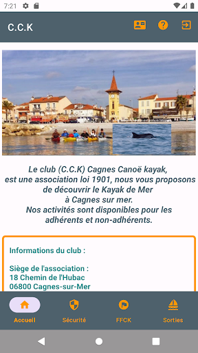 Android application Cagnes Canoe Kayak screenshort