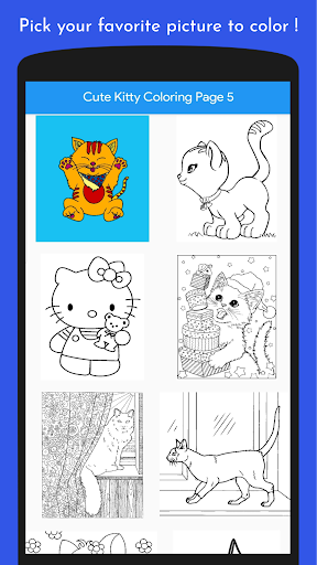 Android application Cute Kitten Coloring Book screenshort