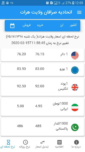 نرخ اسعار صرافان هرات Screen 3