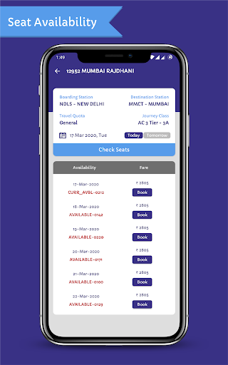Indian Railway IRCTC Info App Screen 2