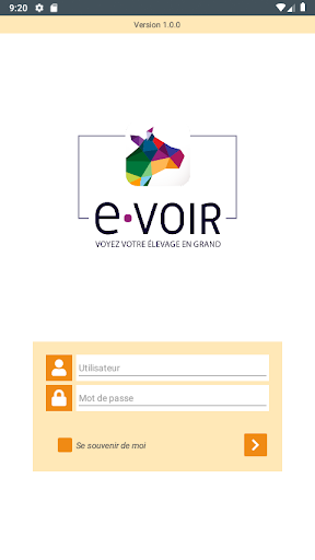 Android application e-voir screenshort
