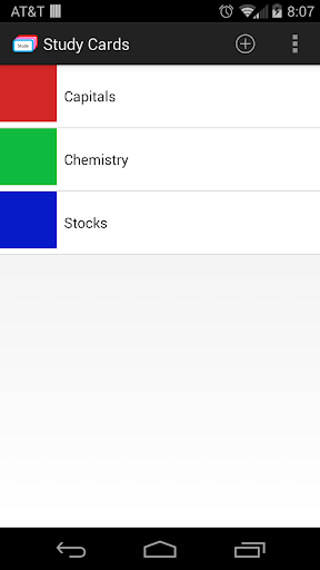 Android application Study Cards screenshort