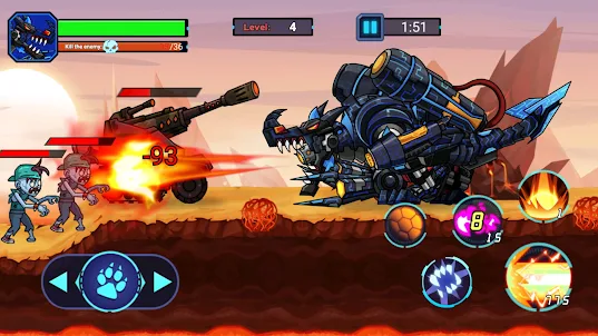 Mech-Dinosaurier-Krieg